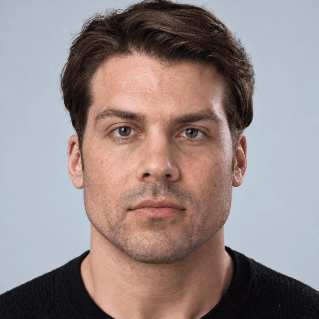 After — natural jaw contour after filler correction