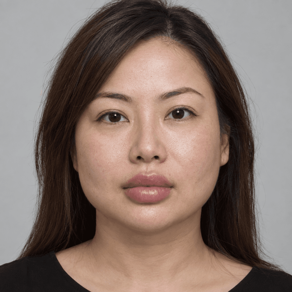 Before — overfilled lips and excess lower-face volume
